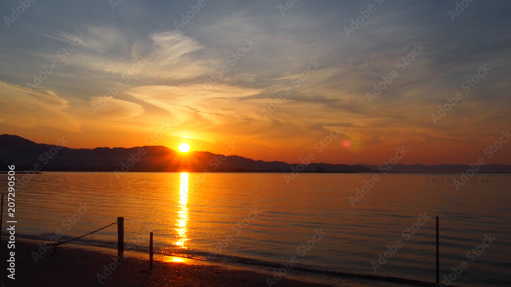 蒲郡の夜明け（春日浦海岸）