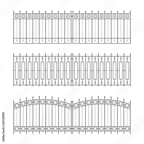 Sketches of fences drafts outline design collection