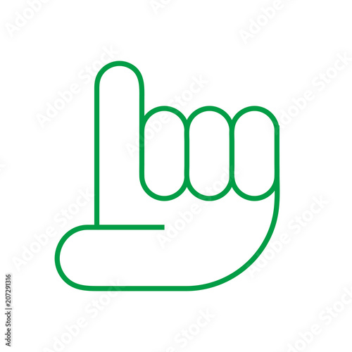 Aufzeigen Hand Zwei - Icon Symbol Piktogramm Bildmarke grafisches Element - Web Druck - Vektor - grün auf weißen Hintergrund 