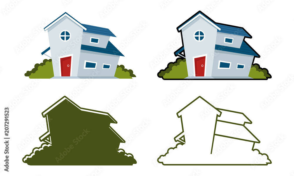 Cartoon illustration of a dream house building Stock Vector Adobe Stock