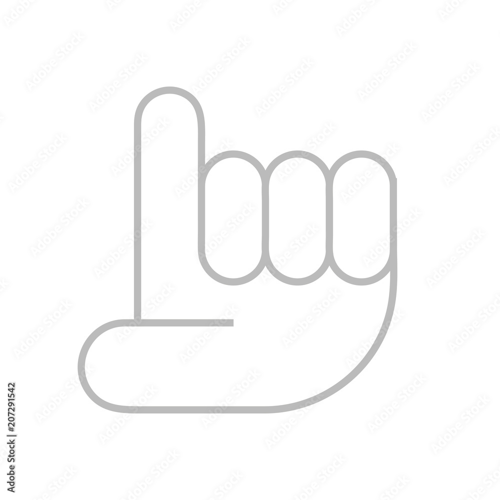 Aufzeigen Hand Zwei - Icon Symbol Piktogramm Bildmarke grafisches Element - Web Druck - Vektor - grau auf weißen Hintergrund 