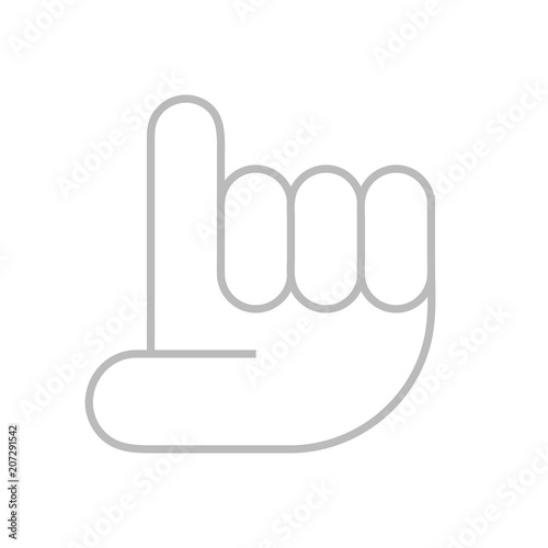 Aufzeigen Hand Zwei - Icon Symbol Piktogramm Bildmarke grafisches Element - Web Druck - Vektor - grau auf weißen Hintergrund 