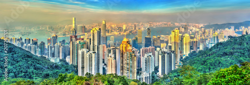 Skyline of Hong Kong from Victoria Peak