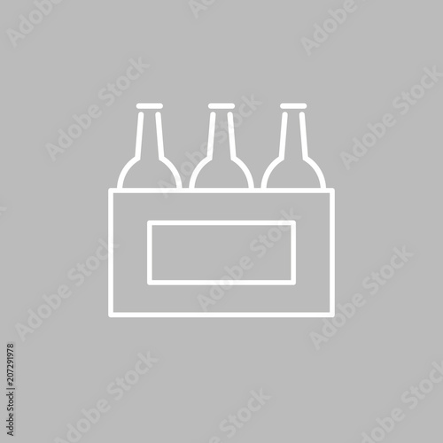 Sixpack - OUTLINE KONTUR - Icon Symbol Piktogramm Bildmarke grafisches Element - Web Druck - Vektor - weiß auf grauen Hintergrund