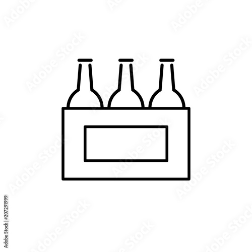 Sixpack - OUTLINE KONTUR - Icon Symbol Piktogramm Bildmarke grafisches Element - Web Druck - Vektor - schwarz auf weißen Hintergrund