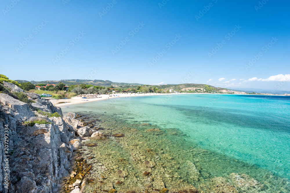 Crystal turquoise beaches of Greece. Sithonia
