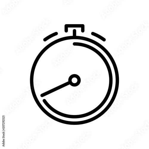 Stoppuhr - OUTLINE KONTUR - Icon Symbol Piktogramm Bildmarke grafisches Element - Web Druck - Vektor - schwarz auf weißen Hintergrund