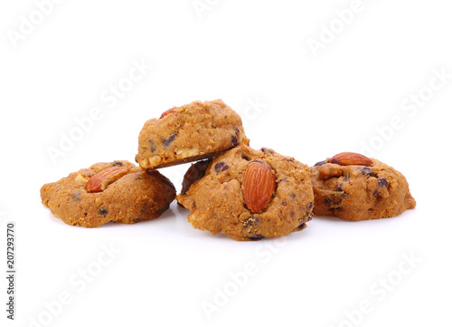 Almond Cookies isolated on white background