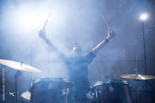 Fotografija Rock band drummer on stage