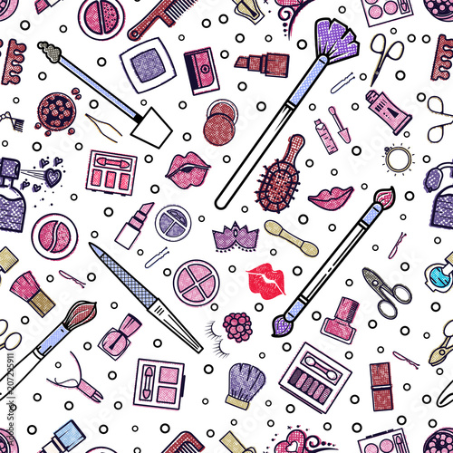 Foto Makeup seamless pattern