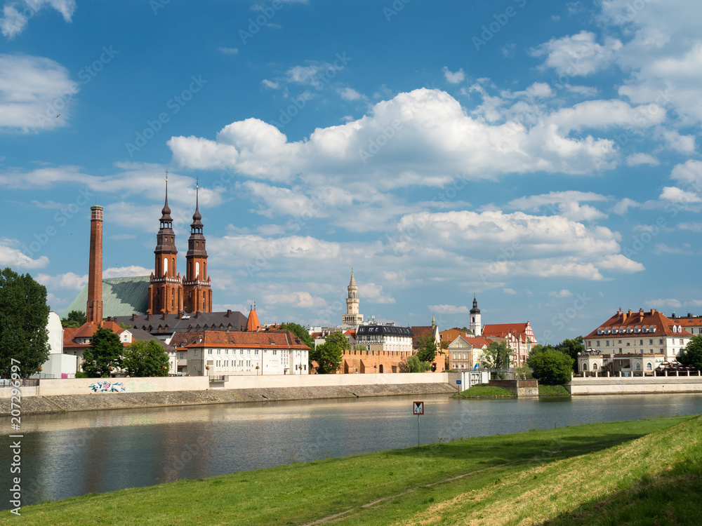 Panorama of the city of Opole, Poland