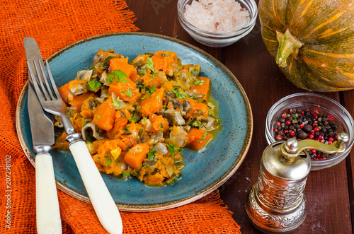 Vegetarian stew with muscatel pumpkin photo