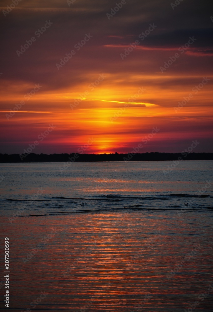 Magical sunset in Baltic sea