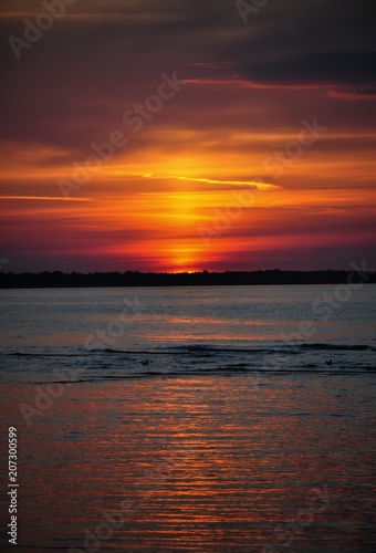 Magical sunset in Baltic sea