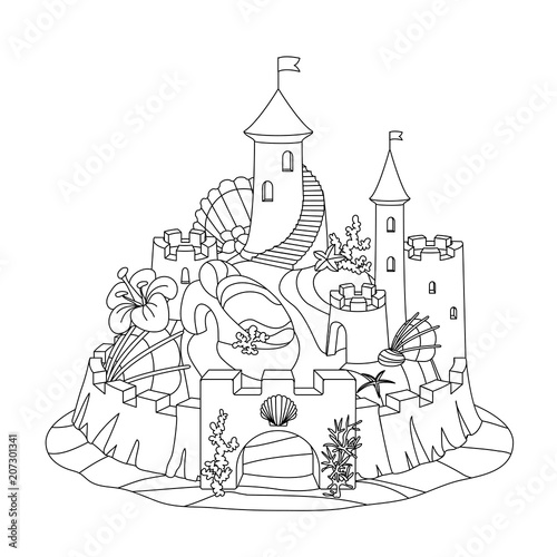  vector summer castle sand sandcastle fort sculpture 01