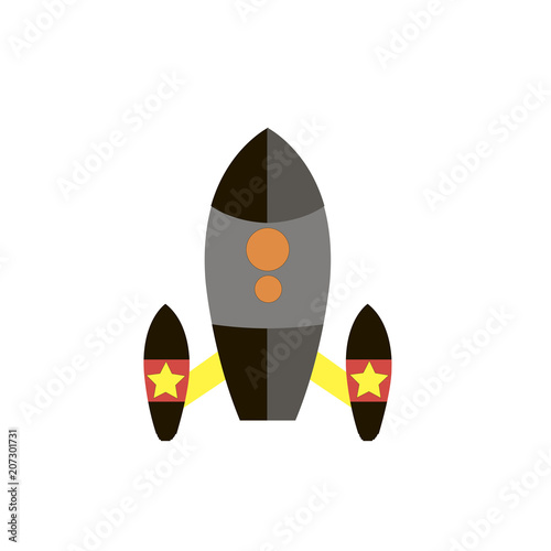 Powerful rocket on a white background