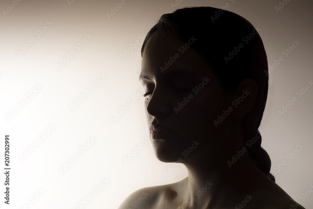 relaxed woman with closed eyes