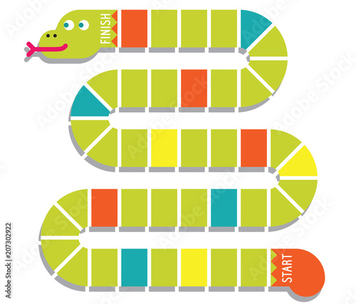 Snake shaped game board. Vector illustration