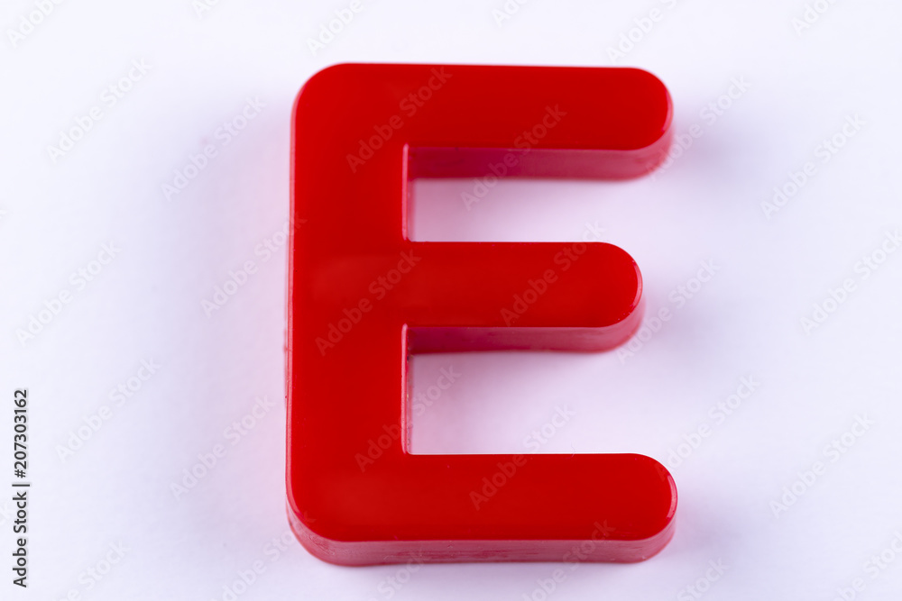letter E uppercase alphabet isolated made of plastic on white background with shadows letter E uppercase alphabet isolated made of plastic on white background with shadows