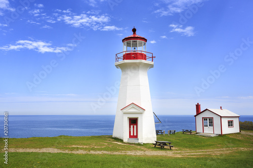 Lighthouse at Cap Gaspe, Forillon National Park, Canada photo