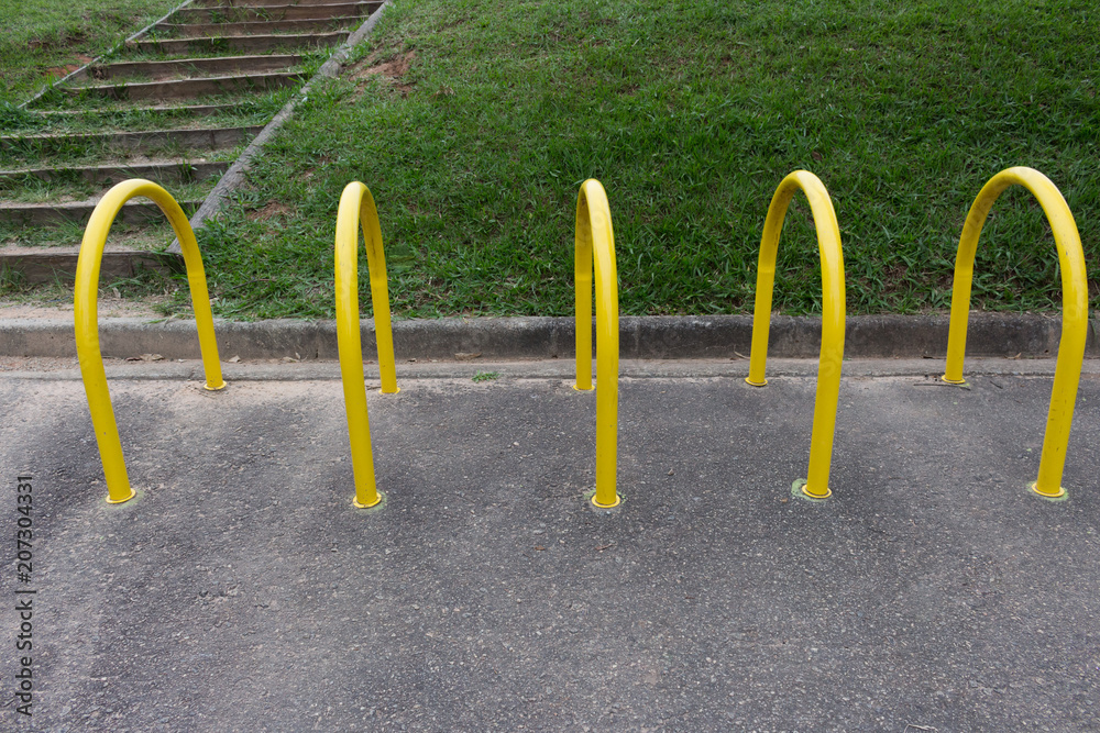 Fototapeta premium Bicycle parking in a park
