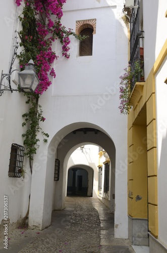 Arches in passageway in Cordoba, Spain