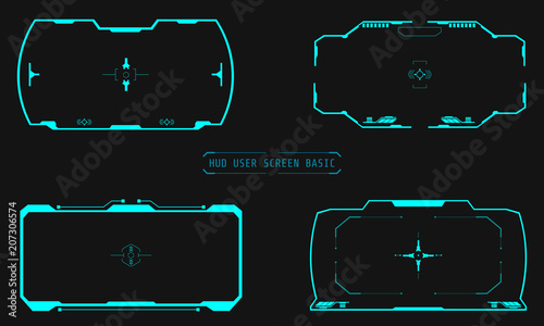 HUD Futuristic Virtual User Target Screen Interface Monitor Elements Vector And Illustration