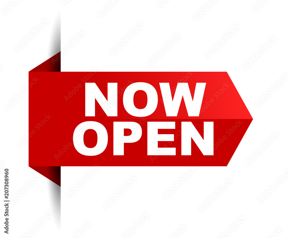 Fototapeta premium banner now open