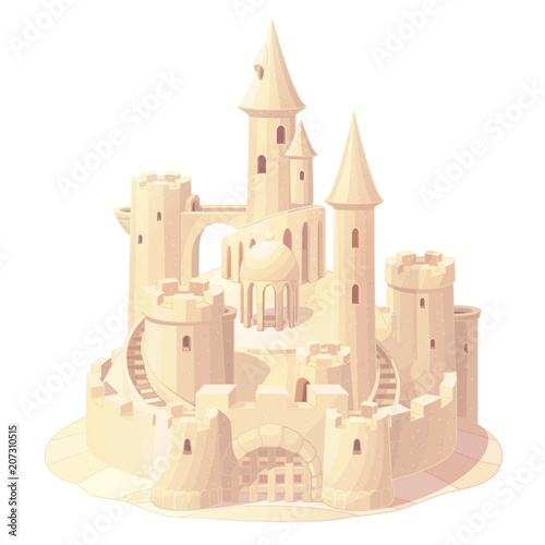 vector fantasy castle sand, sandcastle fort sculpture 02
