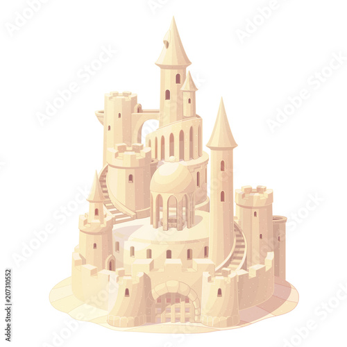
vector fantasy castle sand, sandcastle fort sculpture 03