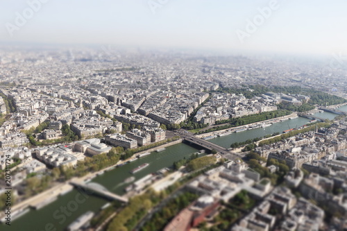 Paris in spring, view from Eiffel tower