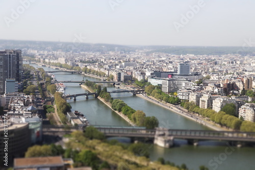 Paris in spring, view from Eiffel tower