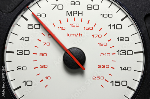 speedometer at 55 MPH photo