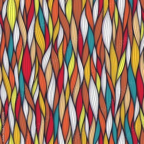 Abstract wavy lines seamless patterns set. Floral organic like vector illustration. Bright colorful seamlessly tiling background collection.