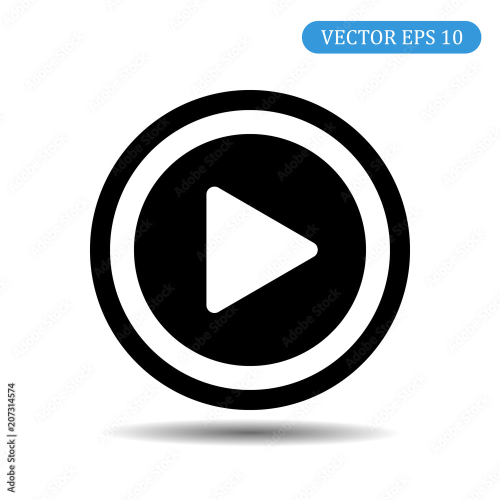 Play button icon. Vector illustration. eps 10 Play button icon. Vector illustration. eps 10