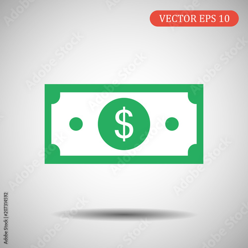 Green dollar icon. Vector illustration. eps 10