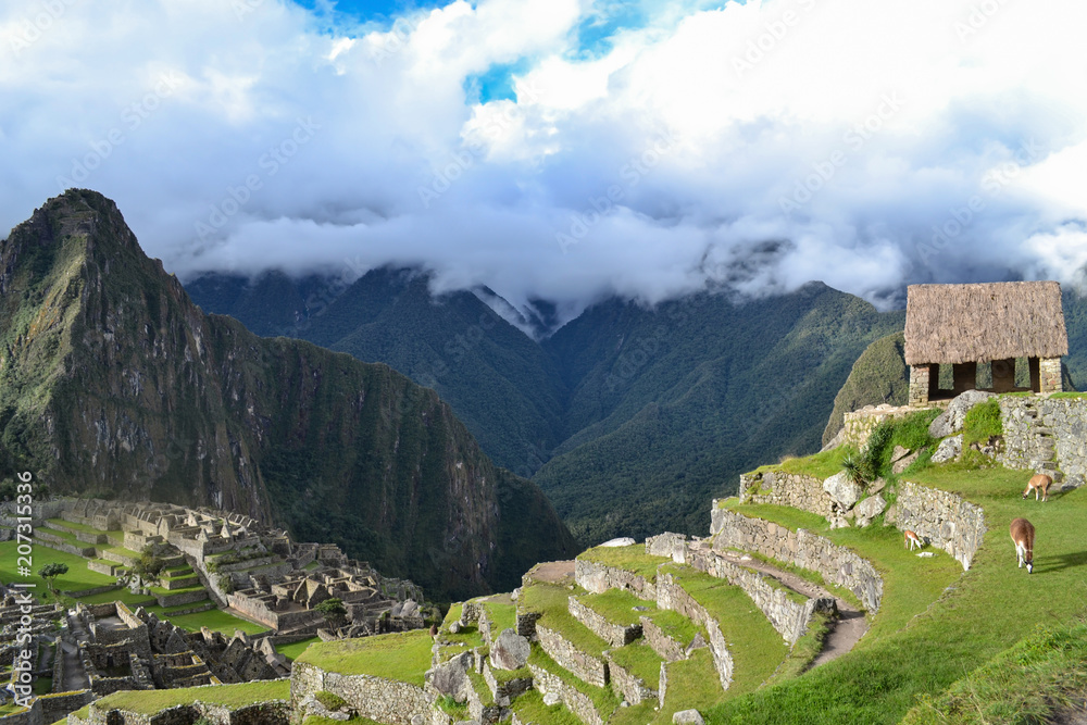 Panoramic view over Machu Picchu near Cuzco (Peru)