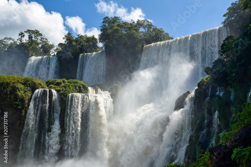 Detailed view of the Iguazu falls  Argentina 