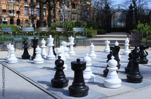 park with big chess figures