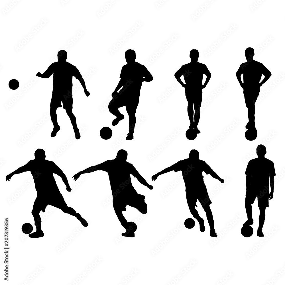 Vector Silhouettes of Soccer Players