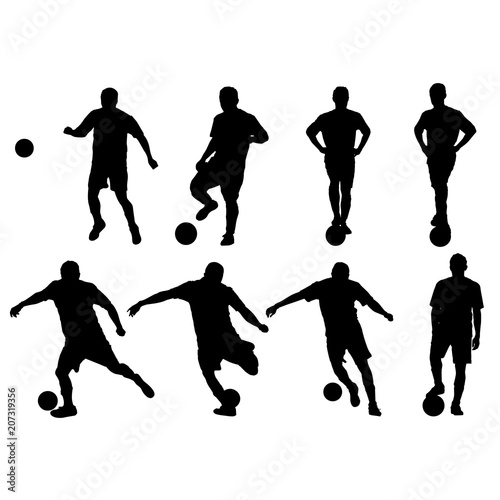 Vector Silhouettes of Soccer Players