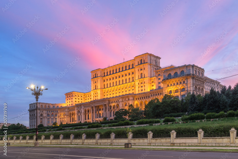 The Palace of the Parliament, Bucharest, Romania.
