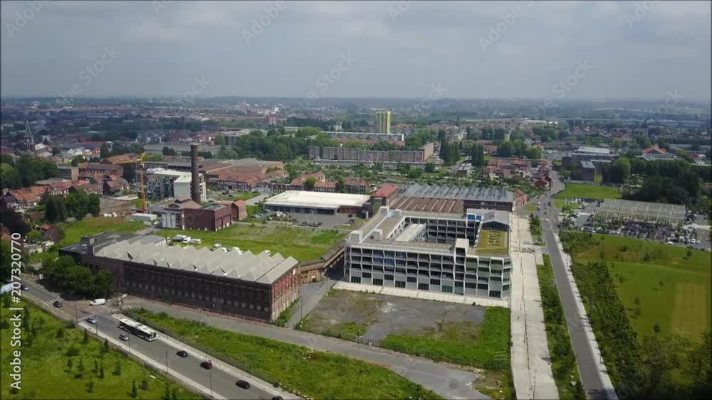 Vue aérienne d'un quartier en rénovation