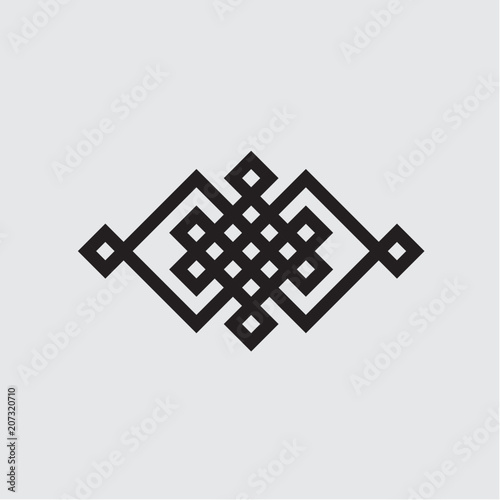 Celtic knot vector illustration black and white, isolated