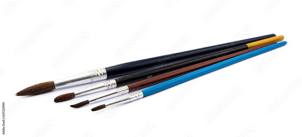 Set of paint brushes isolated on a white background Set of paint brushes isolated on a white background