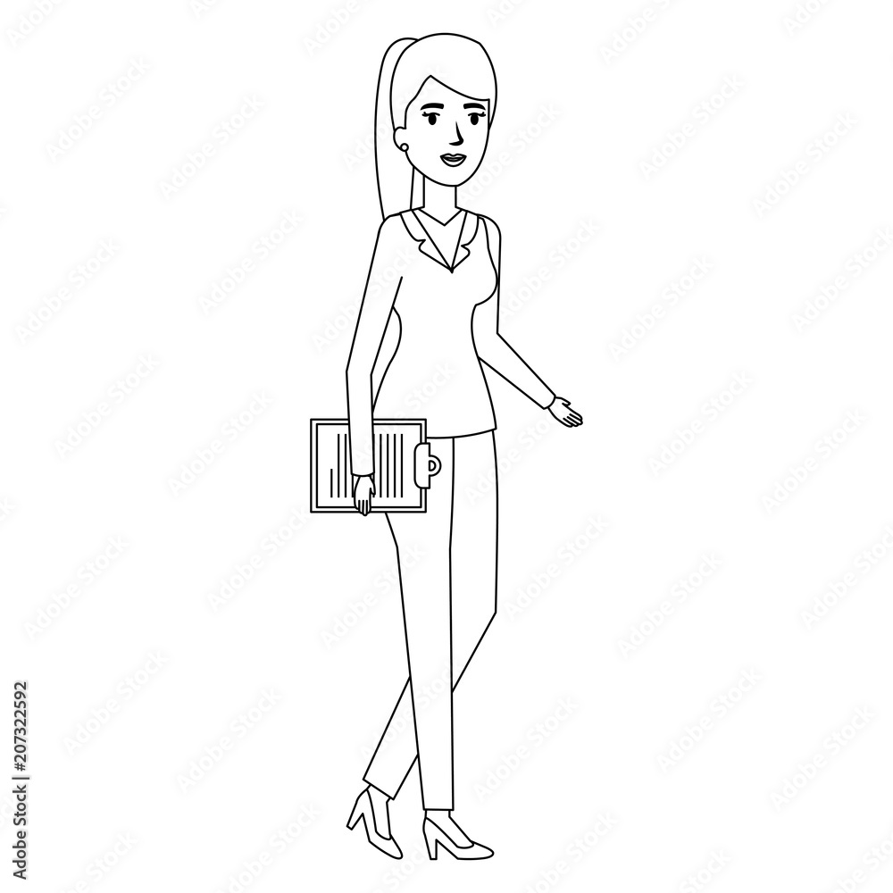 businesswoman with clipboard avatar character vector illustration design businesswoman with clipboard avatar character vector illustration design