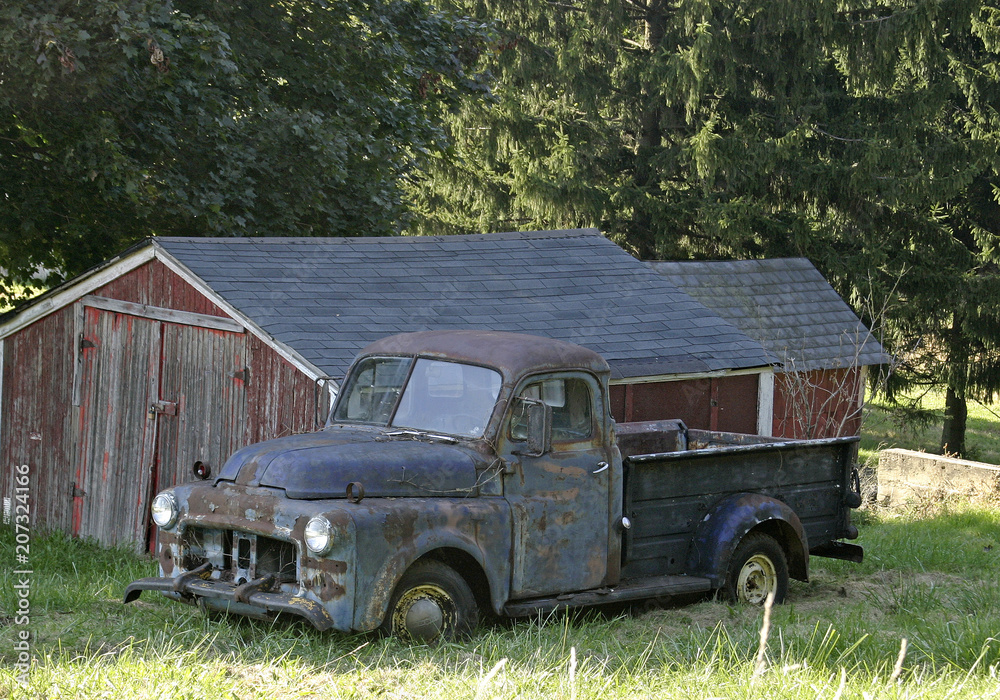 abandoned pickup truck