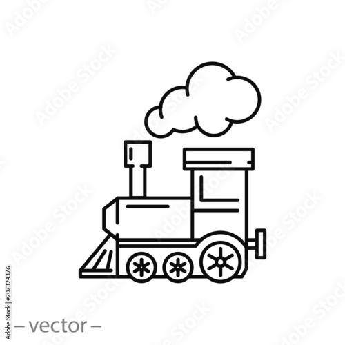 locomotive line icon - vector illustration eps10