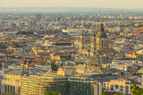 View to Budapest skyline form Citadella Hill at sunset © elena_suvorova