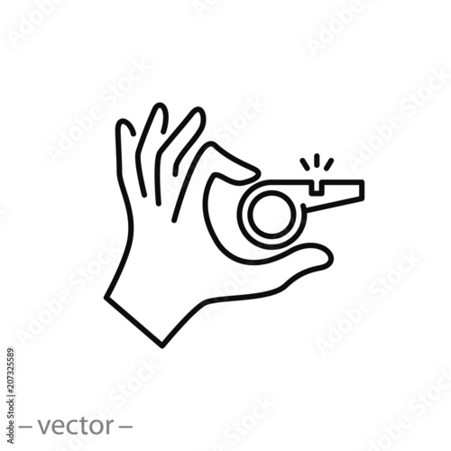 Referee whistle icon vector